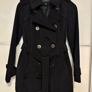 London Fog Women's Black Trench Coat with Belt